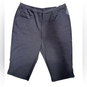 Bob Mackie Pull On Knit Twill Gaucho Capri Pants Black Size Large